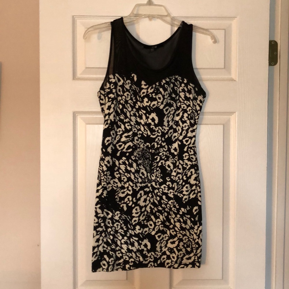 XXI animal print dress with mesh top